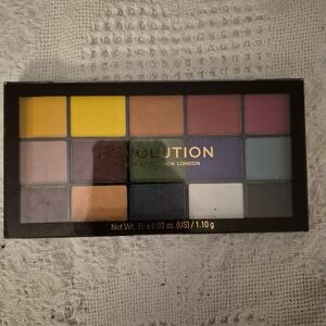 Makeup Revolution Eyeshadow Palette - Bold Yellow, Purple, Blue